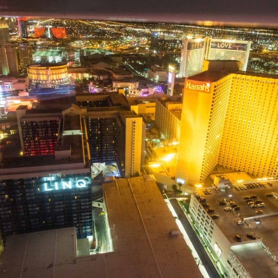 Las Vegas nachts vom High Roller aus fotografiert