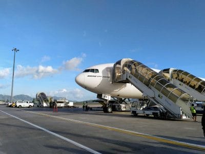 Boing 777 300er Mahé Airport Emirates auf den Seychellen