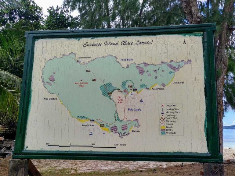 Übersichtskarte Insel Curieuse Seychellen