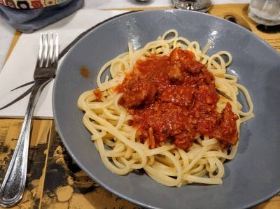 Leckere Nudeln im Restaurant in Corniglia in Italien Cinque Terre