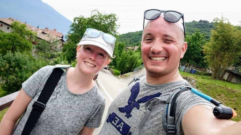 Selfie auf Wanderung Italien