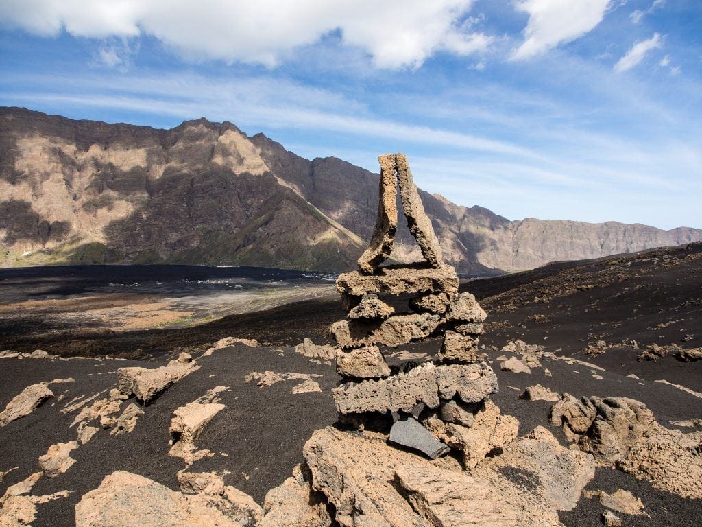 Steinhaufen am Pico Grande auf Fogo Kapverden